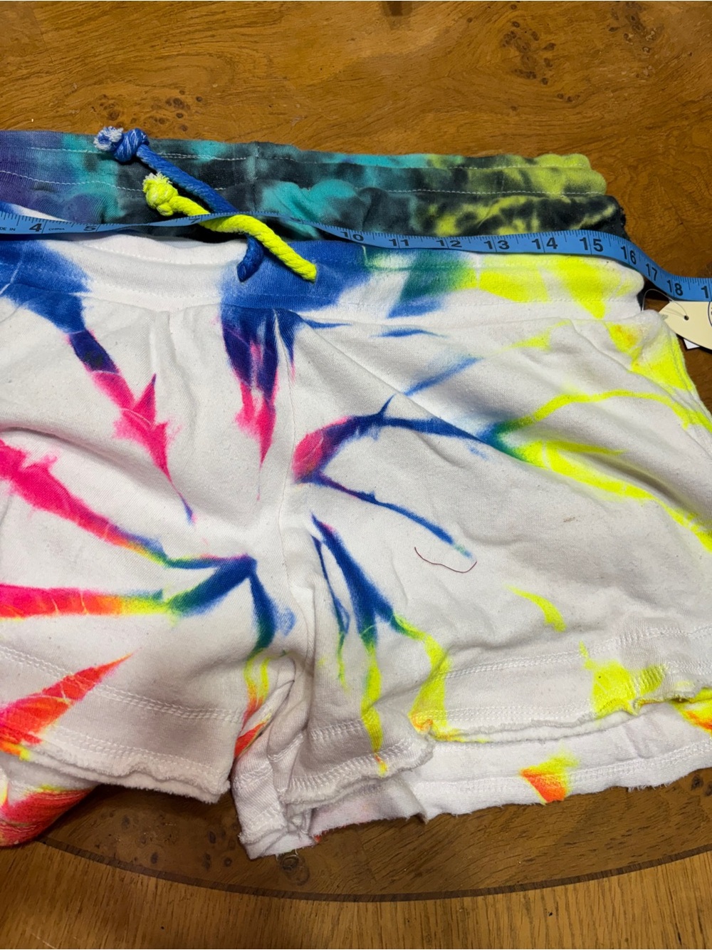 Tie-Dye Lounge Shorts - White & Multicolor - Picture 9 of 11